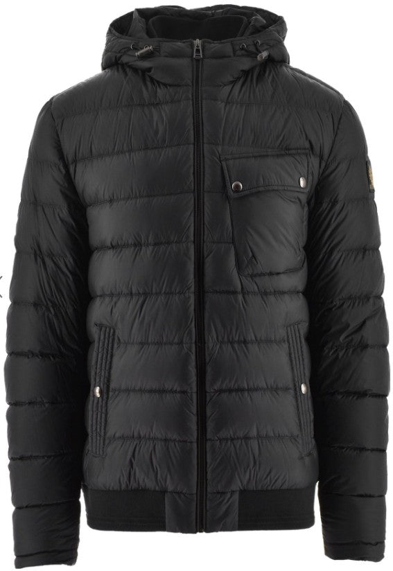 BELSTAFF STREAMLINE HOODED DOWN PUFFA JACKET BLACK UK46 3XL RRP £375 BNWT