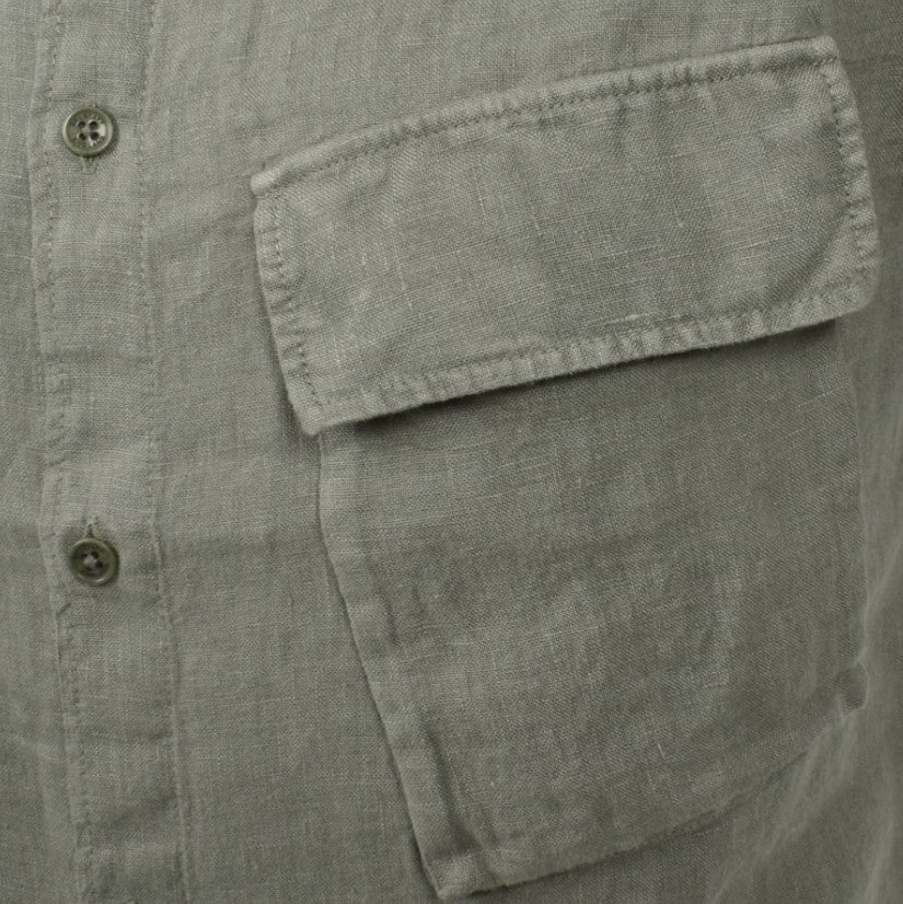 BELSTAFF SCALE LINEN COTTON SHORT SLEEVE SHIRT SURPLUS GREEN 2XL RRP £135 BNWT (Copy)