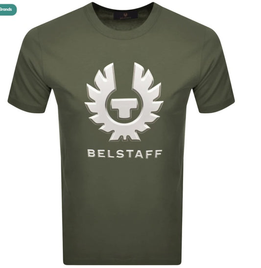 BELSTAFF LIQUIFY GRAPHIC COTTON T-SHIRT SURPLUS GREEN RRP £65 BNWT
