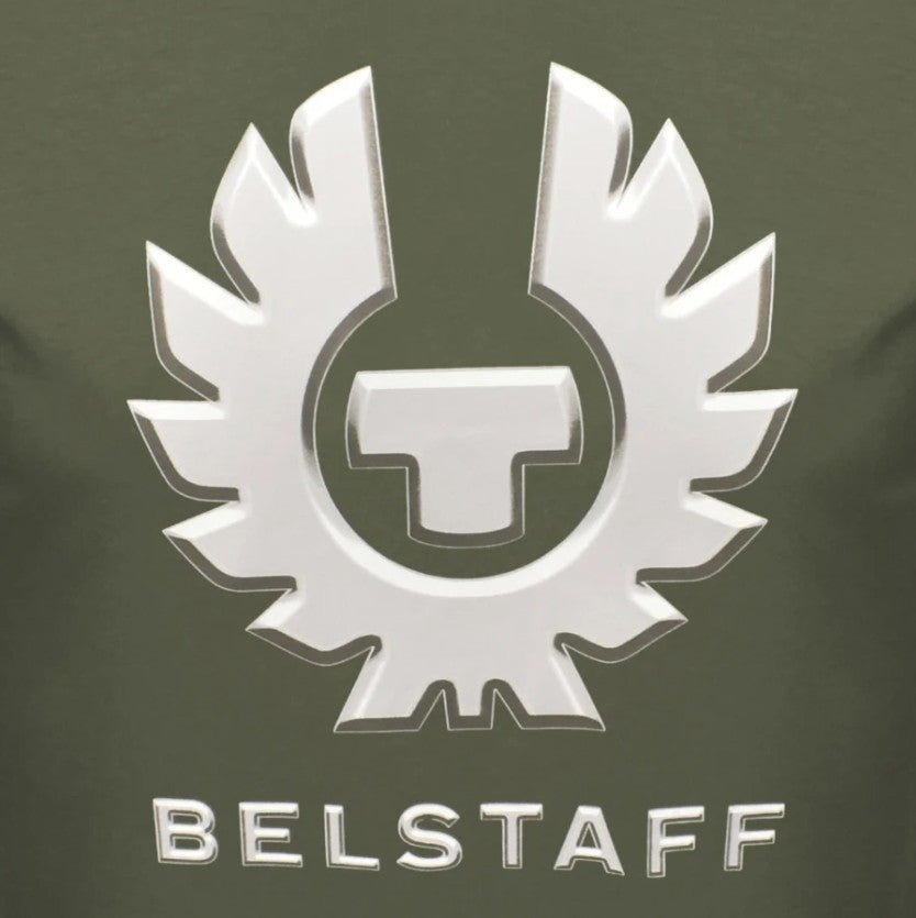 BELSTAFF LIQUIFY GRAPHIC COTTON T-SHIRT SURPLUS GREEN RRP £65 BNWT