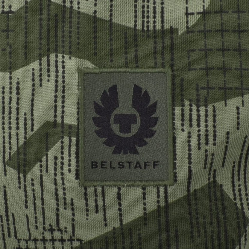 BELSTAFF TERRAIN CAMO COTTON T-SHIRT SURPLUS GREEN MEDIUM RRP £80 BNWT