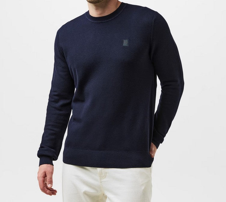 BELSTAFF DRIFT SILK/COTTON BLEND JUMPER PULLOVER DARK INK NAVY RRP £195 BNWT