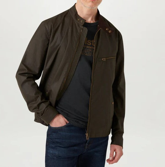 BELSTAFF WALKHAM WAX COTTON BIKER JACKET FADED OLIVE RRP £375 BNWT