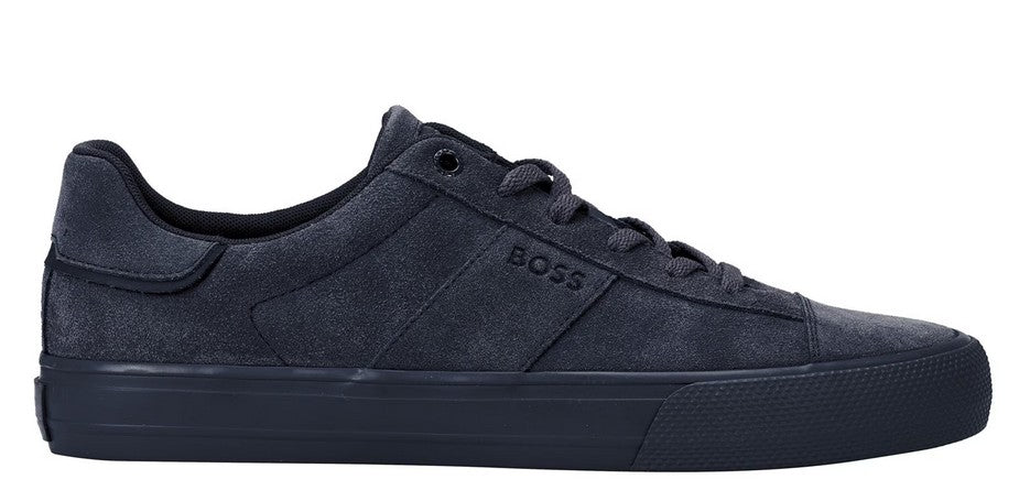 HUGO BOSS TENNIS SUEDE TRAINERS BLUE UK 9 RRP £139 BNIB