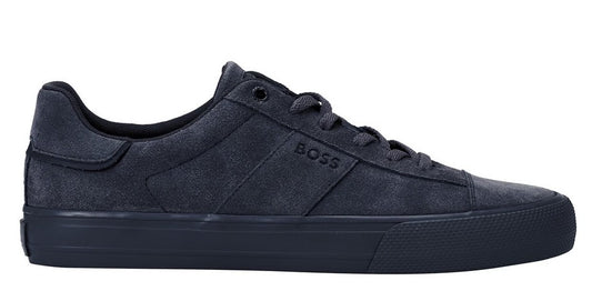 HUGO BOSS TENNIS SUEDE TRAINERS BLUE UK 9 RRP £139 BNIB