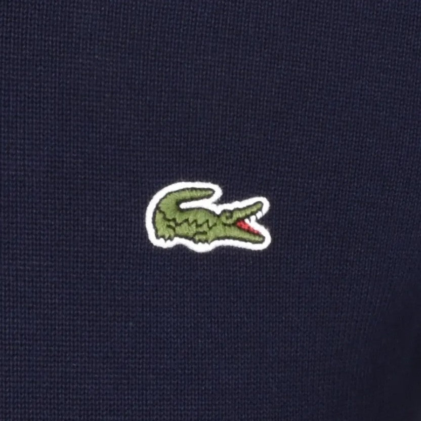 LACOSTE CREW NECK KNIT CROC LOGO JUMPER NAVY BLUE RRP £110 BNWT