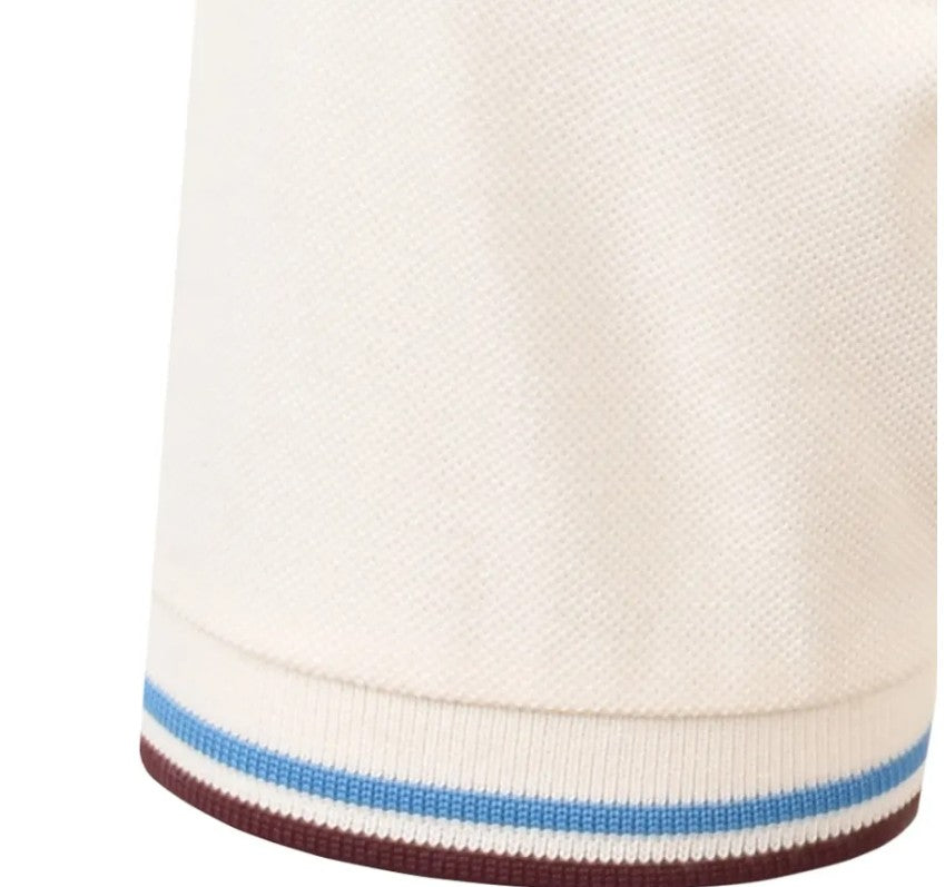 FRED PERRY TWIN TIPPED PIQUE COTTON POLO SHIRT ECRU 2XL RRP £80 BNWT
