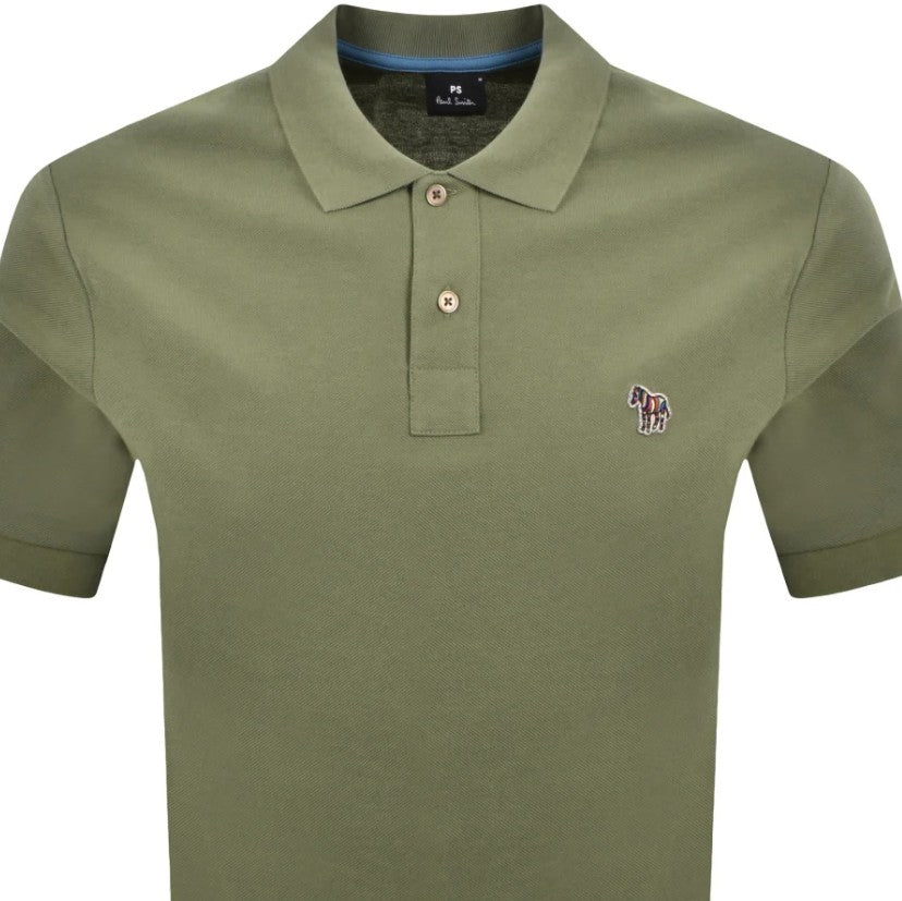PAUL SMITH PS PIQUE COTTON POLO SHIRT WASHED KHAKI GREEN RRP £90 BNWT