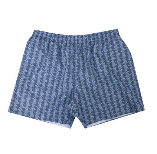 LACOSTE MONOGRAM GEOMETRIC PRINT CROC LOGO SWIM SHORTS BLUE SMALL RRP £80 BNWT