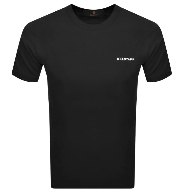 BELSTAFF BORDER LOGO COTTON T-SHIRT BLACK RRP £70 BNWT