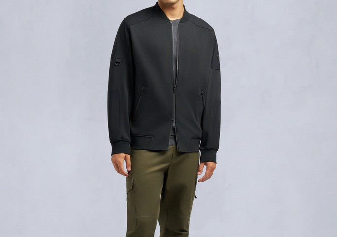 MOOSE KNUCKLES DALON COTTON FLEECE BOMBER JACKET BLACK 2XL RRP £335 BNWT