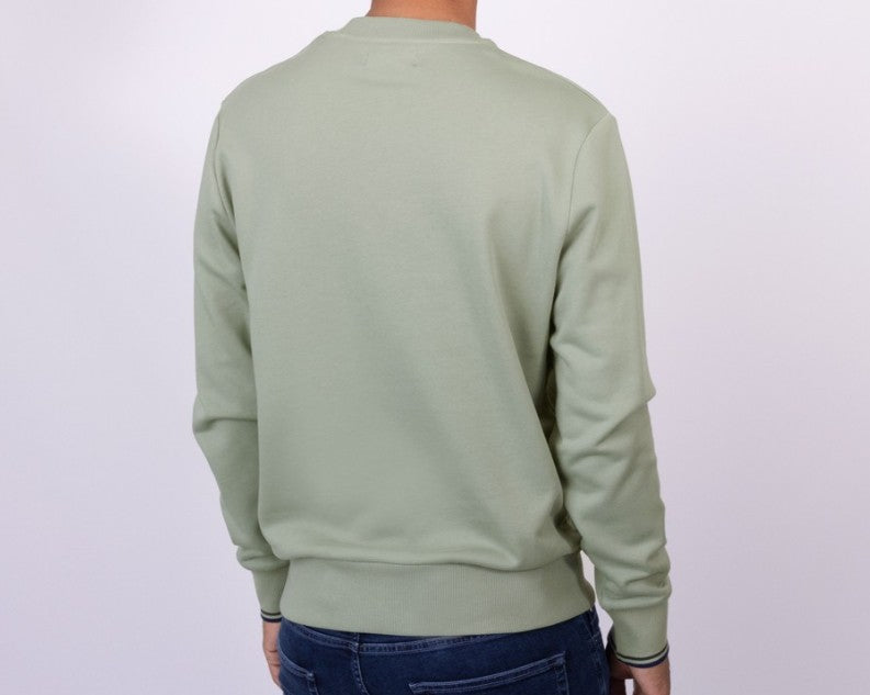 FRED PERRY COTTON FLEECE CREW NECK SWEATSHIRT BAYLEAF GREEN 2XL RRP £90 BNWT