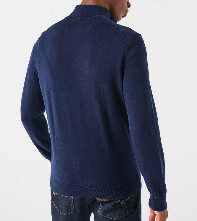 LACOSTE CROC LOGO QUARTER ZIP JUMPER NAVY BLUE SIZE RRP £130 BNWT
