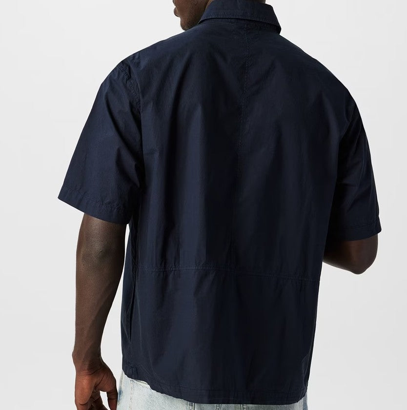 CP COMPANY SHORT SLEEVE COTTON SHIRT TOTAL ECLIPSE NAVY MEDIUM RRP £255 BNWT