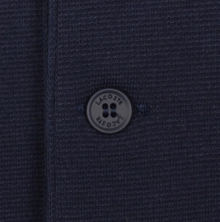 LACOSTE CROC LOGO PIQUE COTTON LONG SLEEVE POLO SHIRT NAVY RRP £105 BNWT