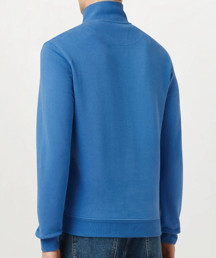 BELSTAFF QUARTER ZIP COTTON FLEECE SWEATSHIRT MARINE BLUE RRP £145 BNWT