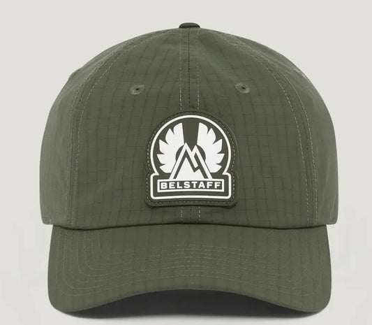BELSTAFF MOUNTAIN LOGO RIPSTOP POLYESTER BASEBALL FADED OLIVE INK RRP £55 BNWT