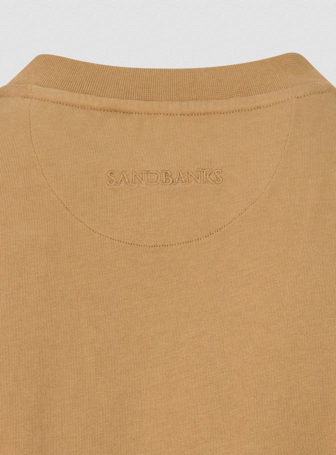 SANDBANKS DOUBLE JERSEY COLLEGIATE COTTON T-SHIRT LIGHT BROWN 3XL RRP £95 BNWT