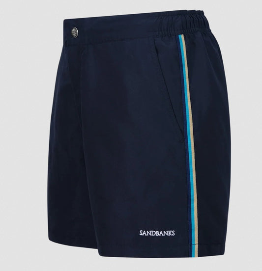 SANDBANKS SIDE STRIPE SWIM SHORTS NAVY BLUE LARGE RRP £135 BNWT