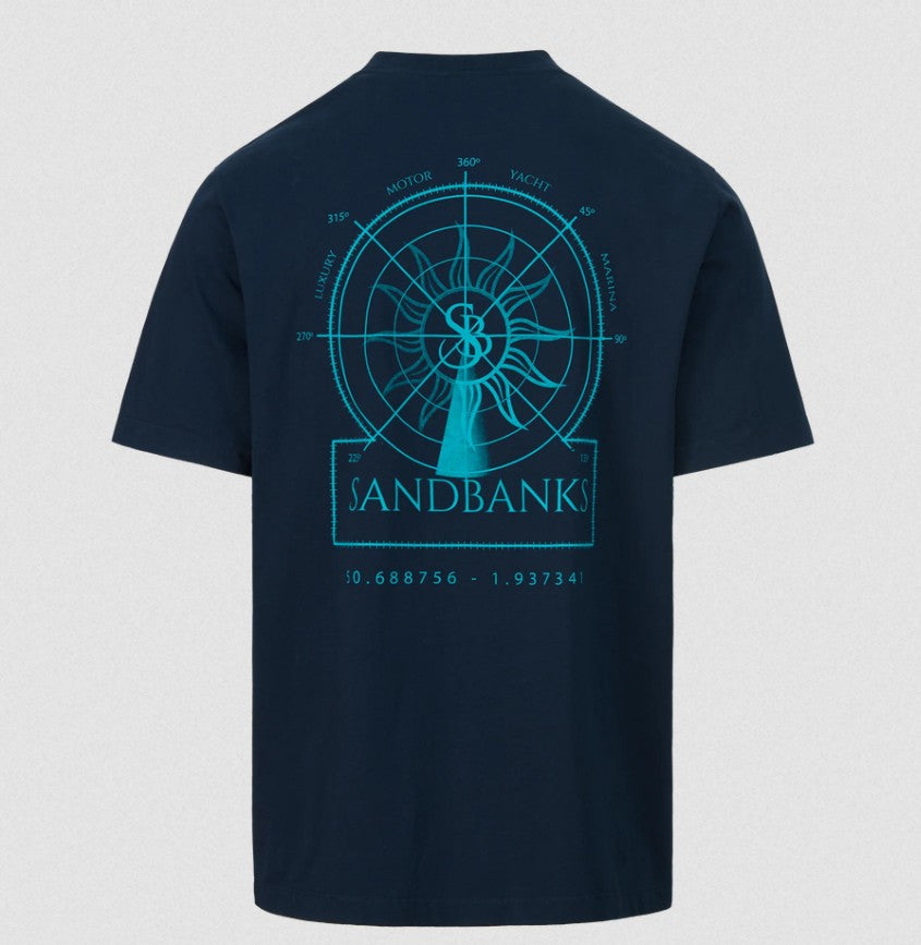 SANDBANKS SONAR COTTON T-SHIRT NAVY BLUE LARGE RRP £90 BNWT