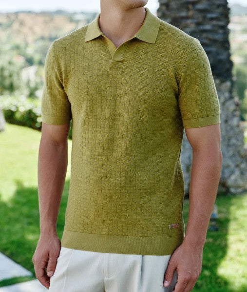 MAUVAIS NERANO SLIM FIT KNIT COTTON BLEND POLO SHIRT OLIVE RRP £55 BNWT