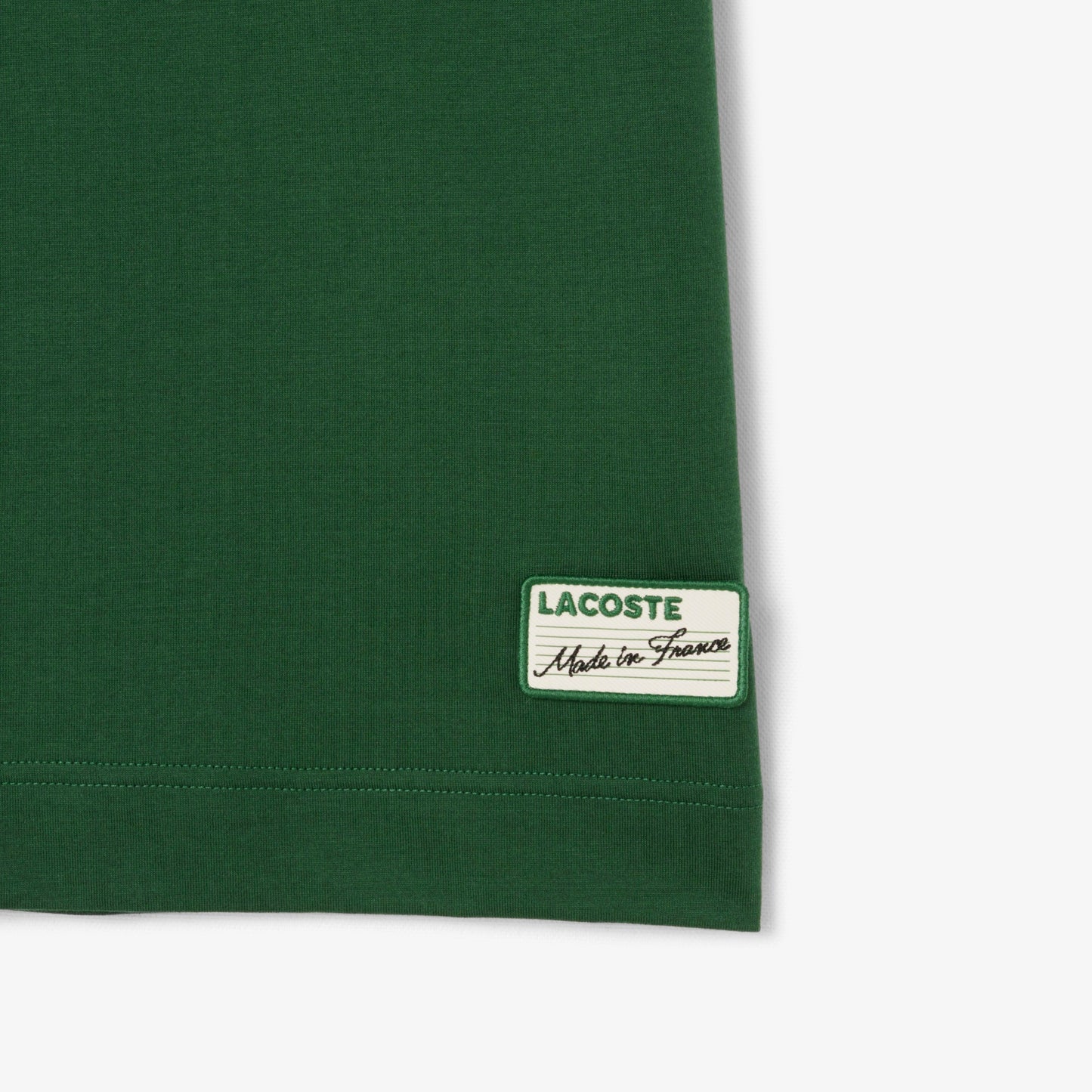 LACOSTE COTTON TIPPED CREW NECK T-SHIRT GREEN RRP £75 BNWT