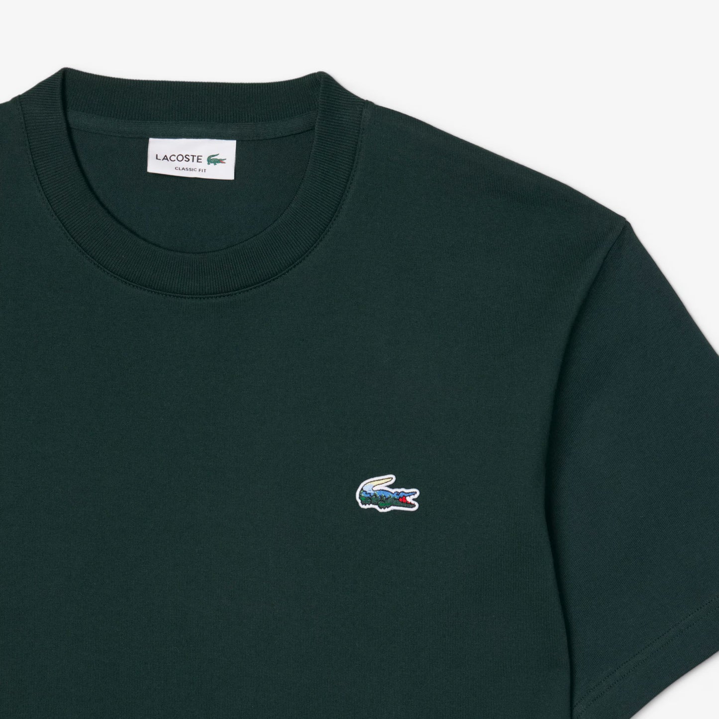 LACOSTE HEAVYWEIGHT COTTON CROC LOGO T-SHIRT DARK GREEN 2XL RRP £70 BNWT