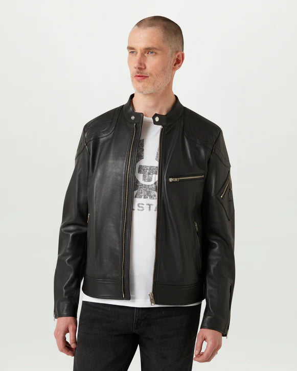 BELSTAFF T RACER LEATHER BIKER JACKET BLACK UK42 XL £850 BNWT