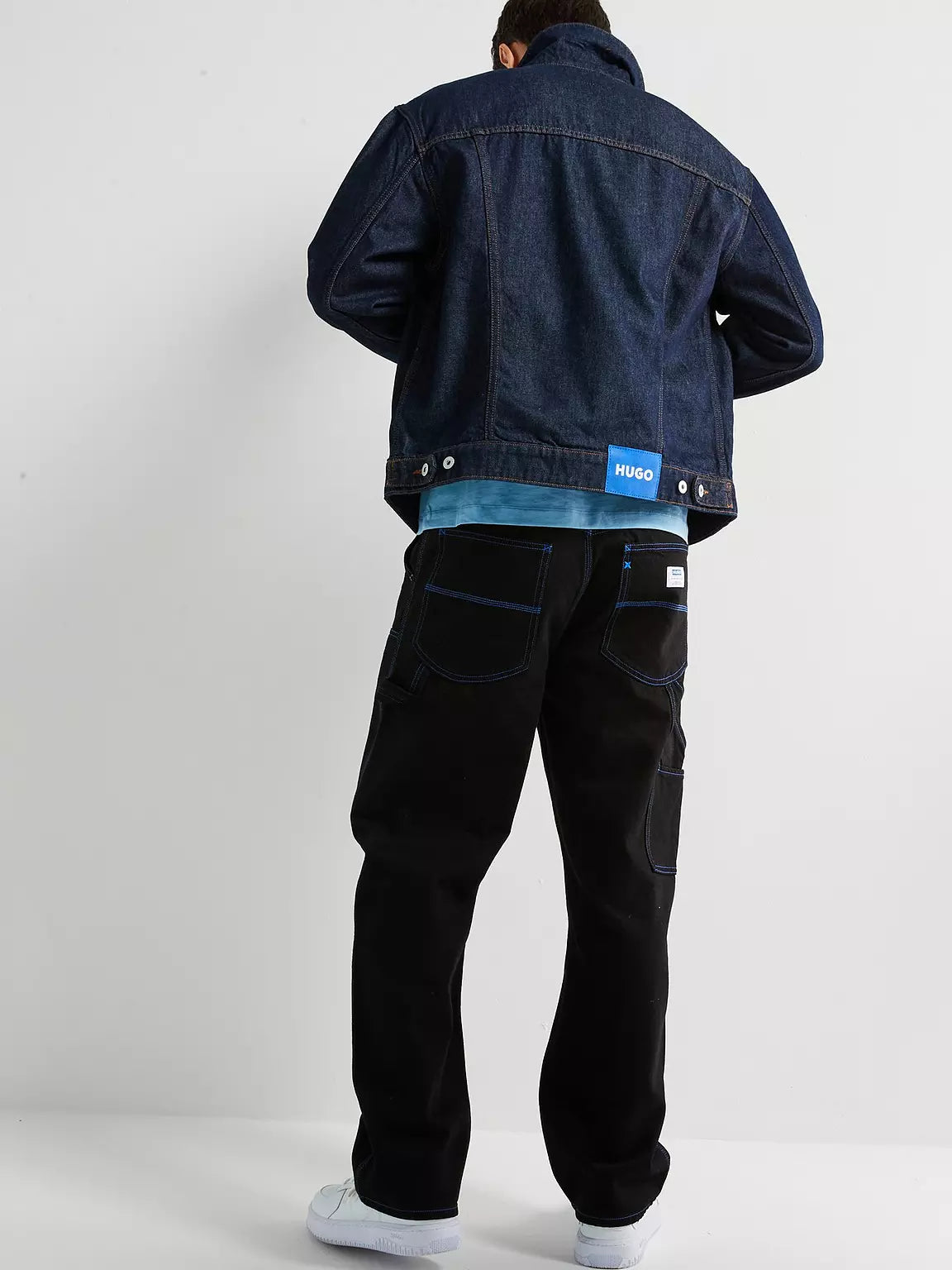 HUGO BY HUGO BOSS DEX RINSE WASH DENIM TRUCKER JACKET BLUE MEDIUM RRP £159 BNWT