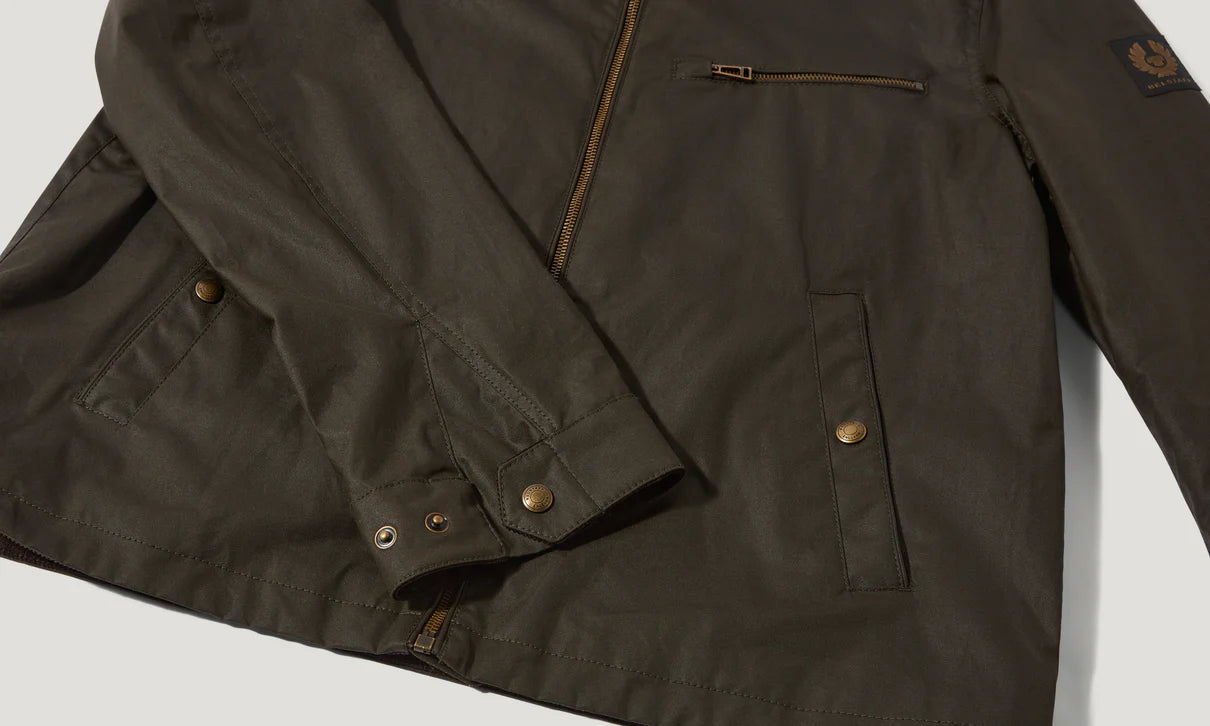 BELSTAFF WALKHAM WAX COTTON BIKER JACKET FADED OLIVE RRP £375 BNWT