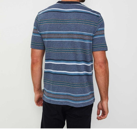 PAUL SMITH PS MULTI COLOUR STRIPE HEAVY COTTON T-SHIRT NAVY 2XL RRP £80 BNWT
