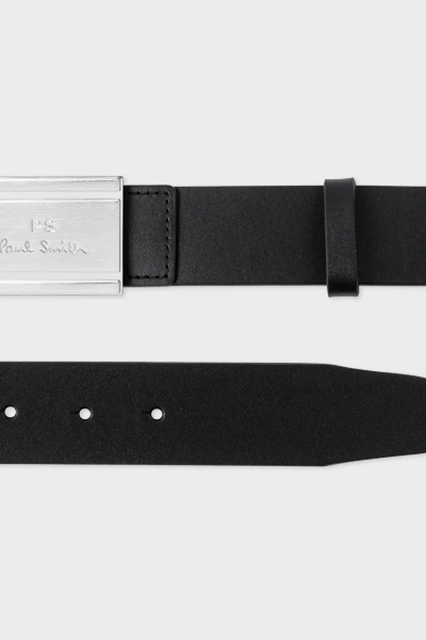 PAUL SMITH PLAQUE LEATHER BELT SIZE 38 WAIST BLACK RRP £80 BNWT