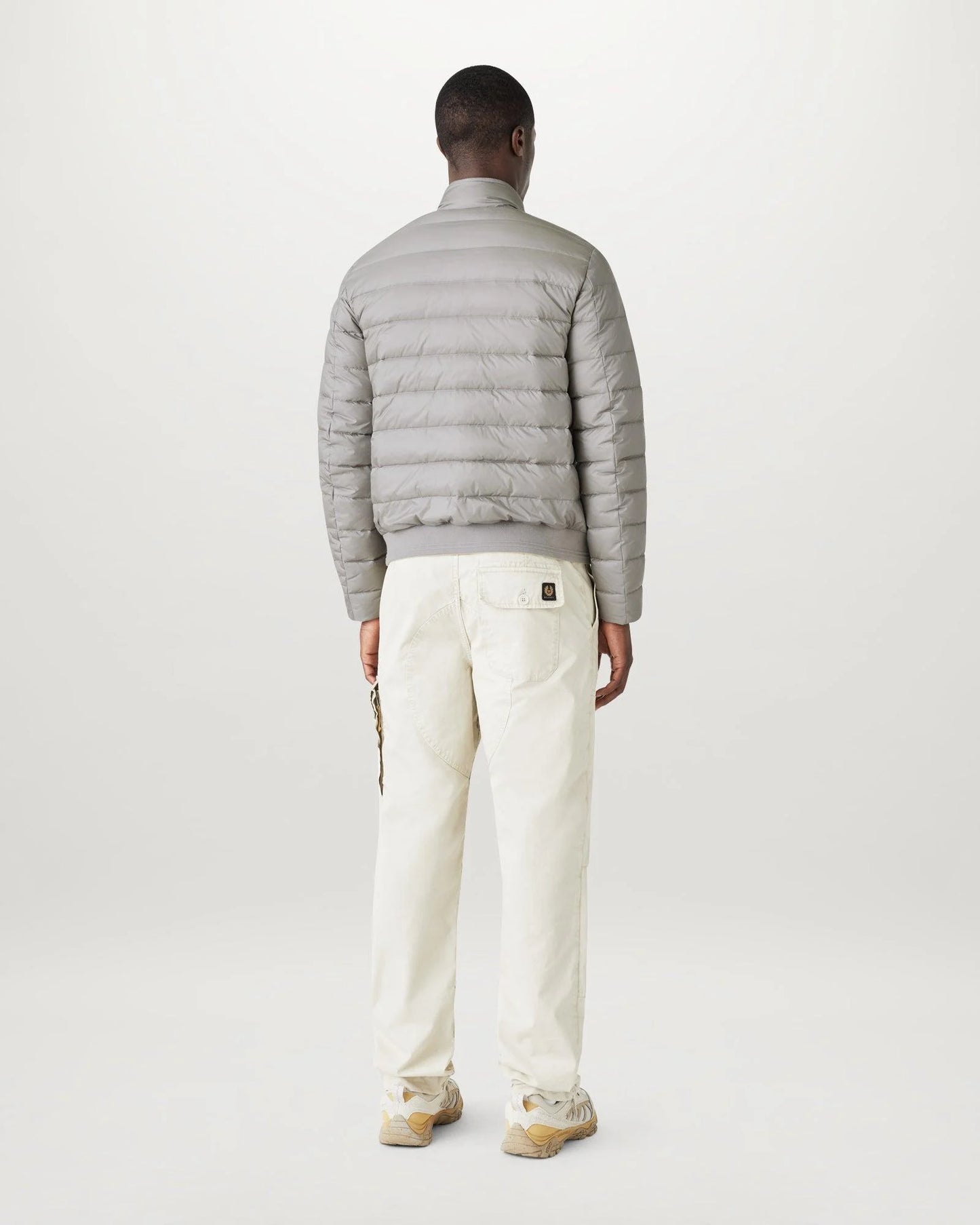 BELSTAFF CIRCUIT DOWN PUFFA BOMBER JACKET CLOUD GREY/YELLOW UK50 5XL RRP £375 BNWT NEW