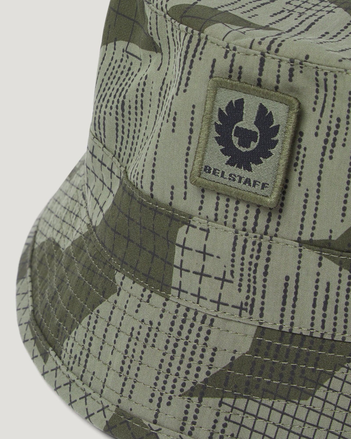 BELSTAFF CAMO NYLON/COTTON PHOENIX PATCH BUCKET HAT SURPLUS GREEN RRP £70 BNWT