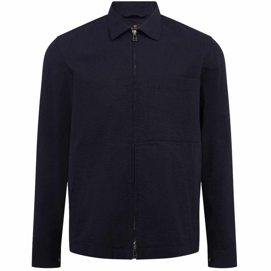 BELSTAFF CHANNEL COTTON BLEND SEERSUCKER TEXTURED OVERSHIRT DARK INK 2XL RRP £245 BNWT