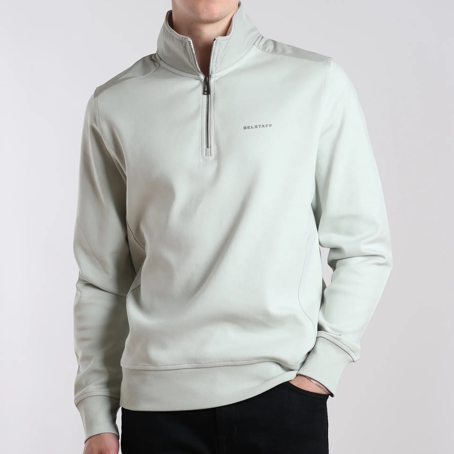 BELSTAFF ALLOY QUARTER ZIP SWEATSHIRT MERCURY 2XL RRP £175 BNWT