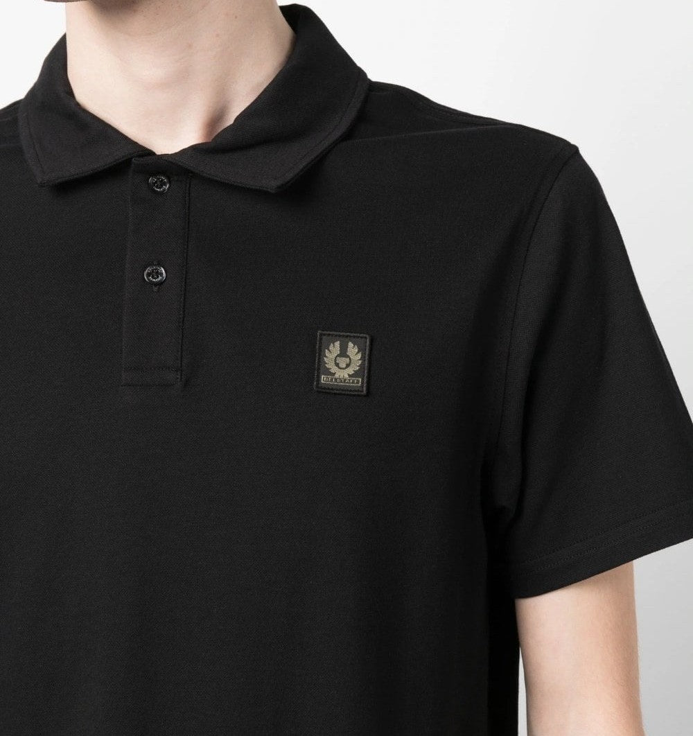 BELSTAFF MONITOR MICRO PIQUE COTTON POLO SHIRT IN BLACK M RRP £110 BNWT