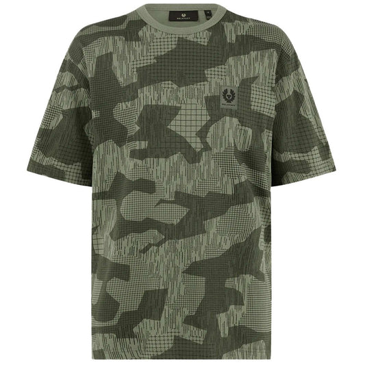BELSTAFF TERRAIN CAMO COTTON T-SHIRT SURPLUS GREEN MEDIUM RRP £80 BNWT