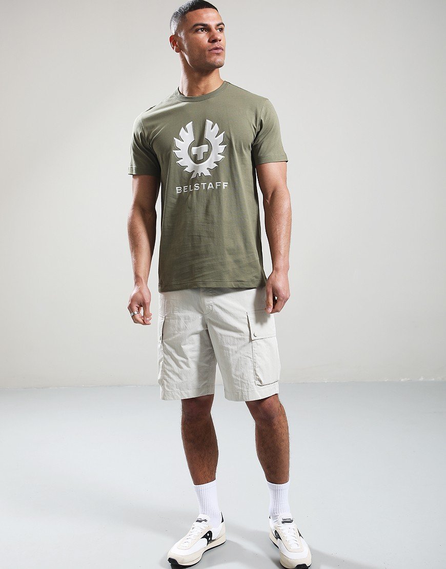 BELSTAFF LIQUIFY GRAPHIC COTTON T-SHIRT SURPLUS GREEN RRP £65 BNWT