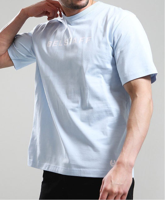 BELSTAFF STAPLE LOGO COTTON T-SHIRT SKY BLUE RRP £65 BNWT