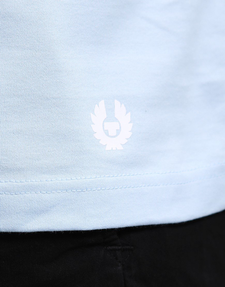 BELSTAFF STAPLE LOGO COTTON T-SHIRT SKY BLUE RRP £65 BNWT