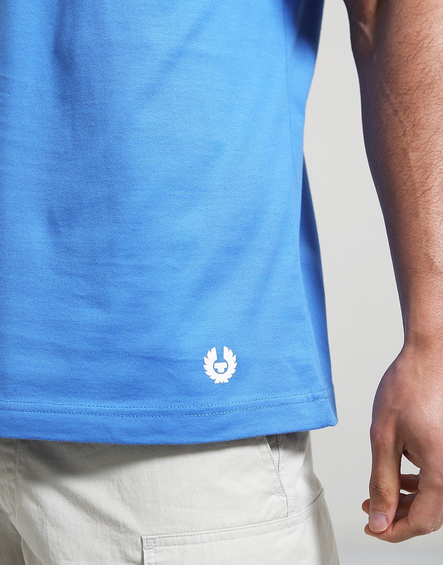 BELSTAFF STAPLE LOGO COTTON T-SHIRT HYDRA BLUE RRP £65 BNWT