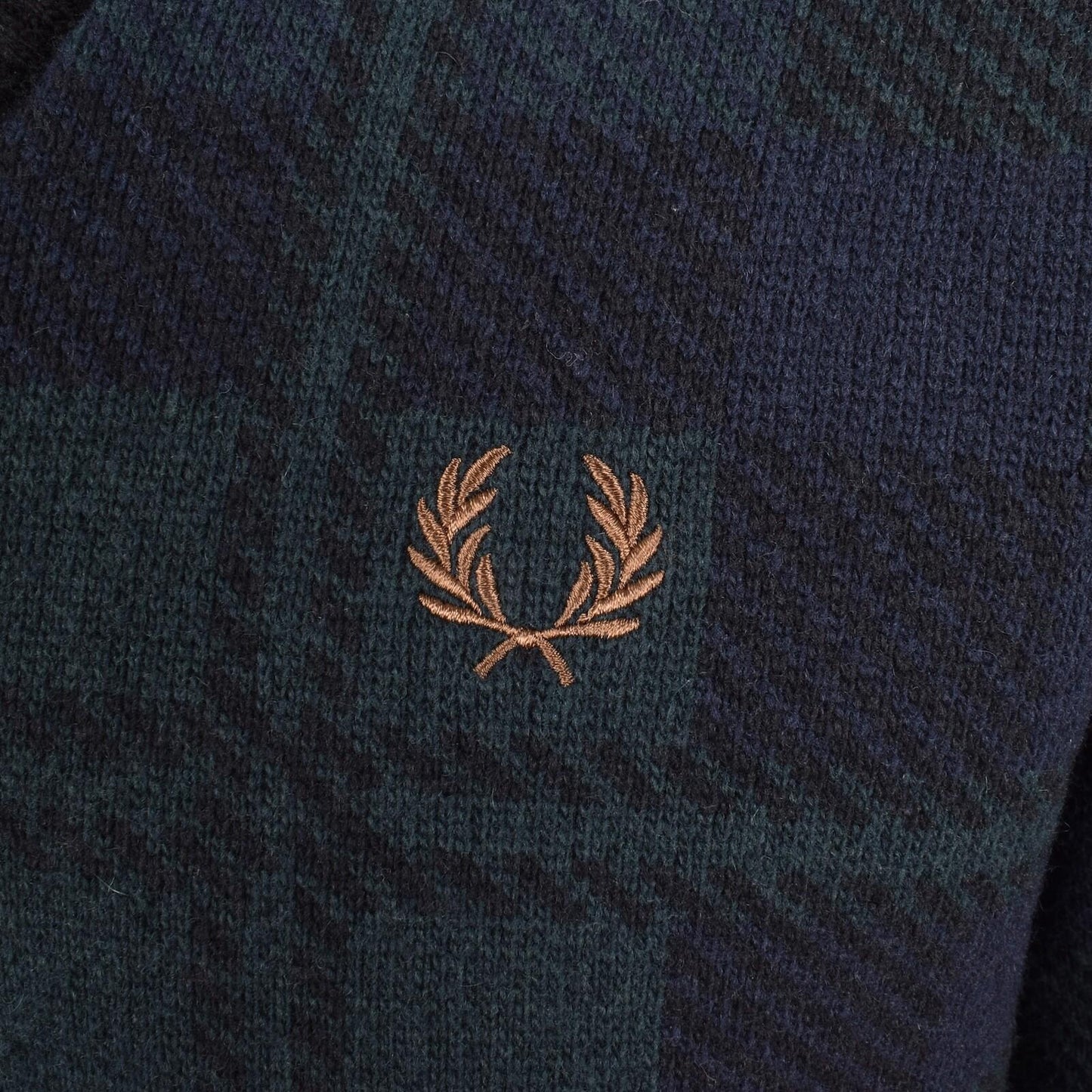 FRED PERRY BLACKWATCH TARTAN V NECK WOOL BLEND JUMPER MEDIUM RRP £150 BNWT