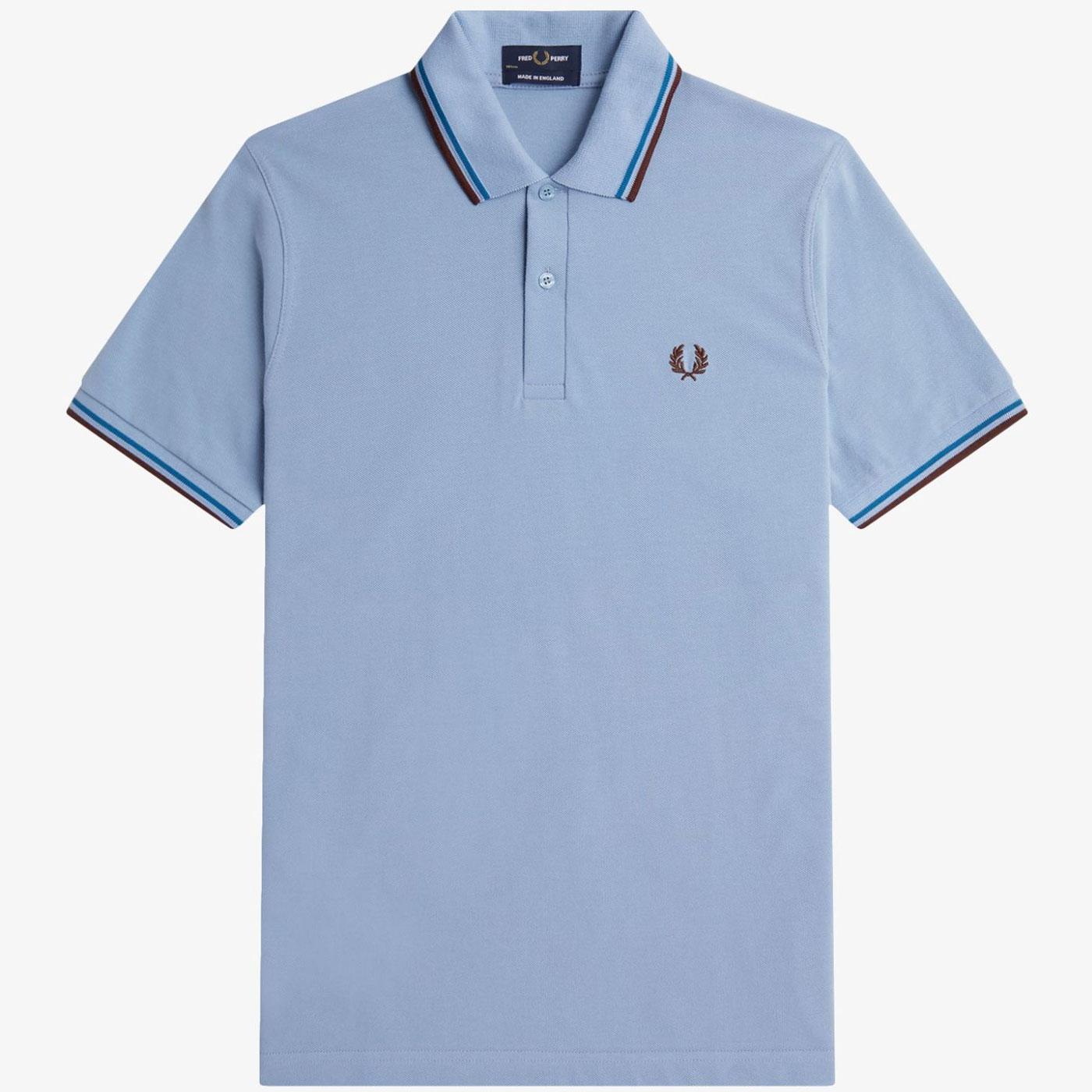 FRED PERRY TWIN TIPPED PIQUE COTTON POLO SHIRT LIGHT BLUE 3XL RRP £80 BNWT