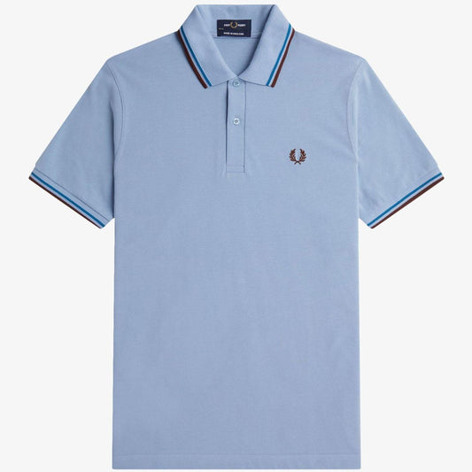 FRED PERRY TWIN TIPPED PIQUE COTTON POLO SHIRT LIGHT BLUE 3XL RRP £80 BNWT