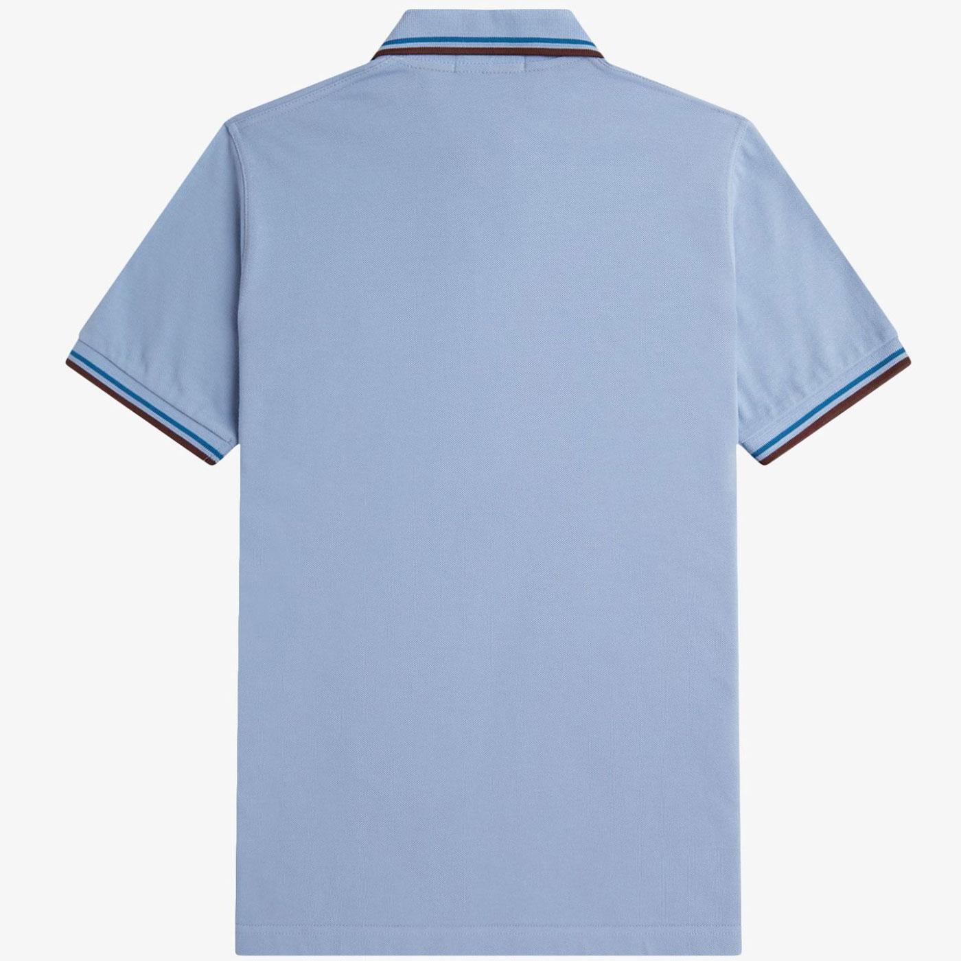 FRED PERRY TWIN TIPPED PIQUE COTTON POLO SHIRT LIGHT BLUE 3XL RRP £80 BNWT