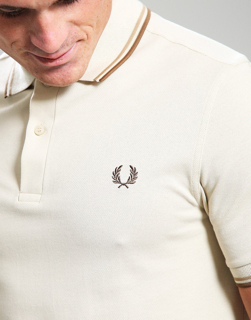 FRED PERRY TWIN TIPPED PIQUE POLO SHIRT OATMEAL/WARM STONE 3XL RRP £80 BNWT