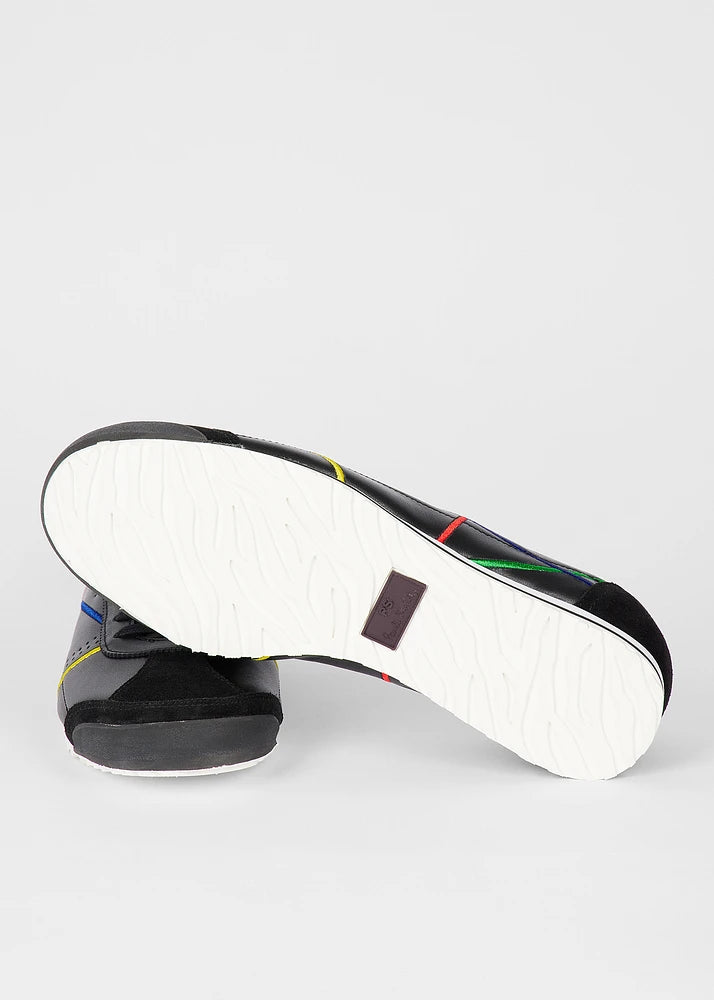 PAUL SMITH PS MESTRE EMBROIDERED LEATHER LOW TOP TRAINERS BLACK  RRP £195 BNIB