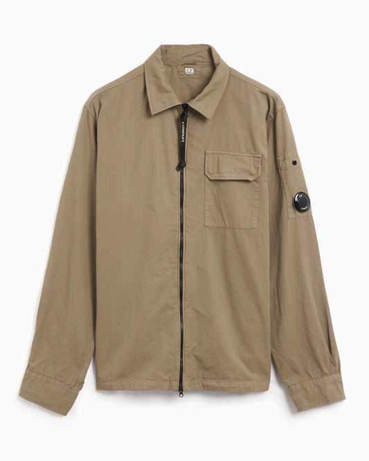 CP COMPANY FULL ZIP GABERDINE OVERSHIRT JACKET VINTAGE KHAKI 2XL RRP £315 BNWT