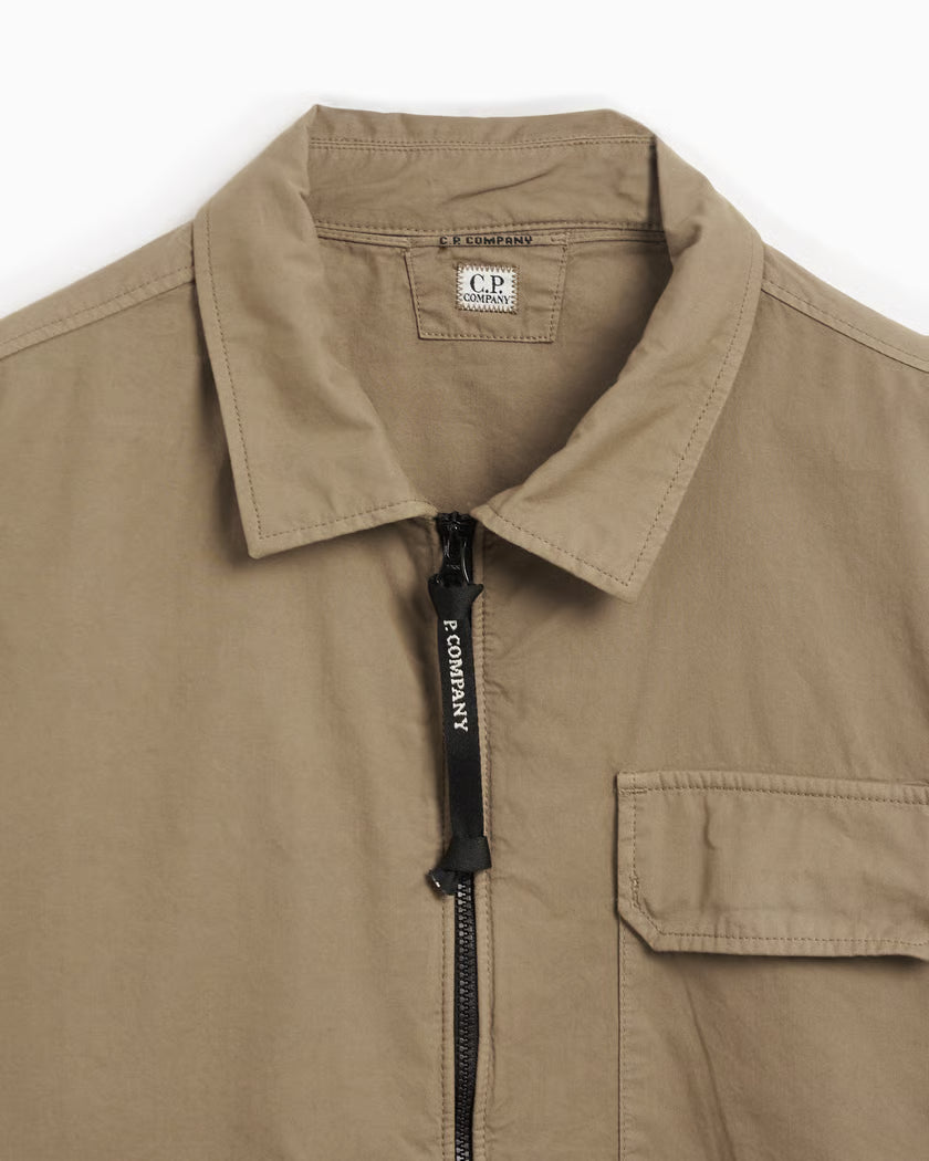 CP COMPANY FULL ZIP GABERDINE OVERSHIRT JACKET VINTAGE KHAKI 2XL RRP £315 BNWT